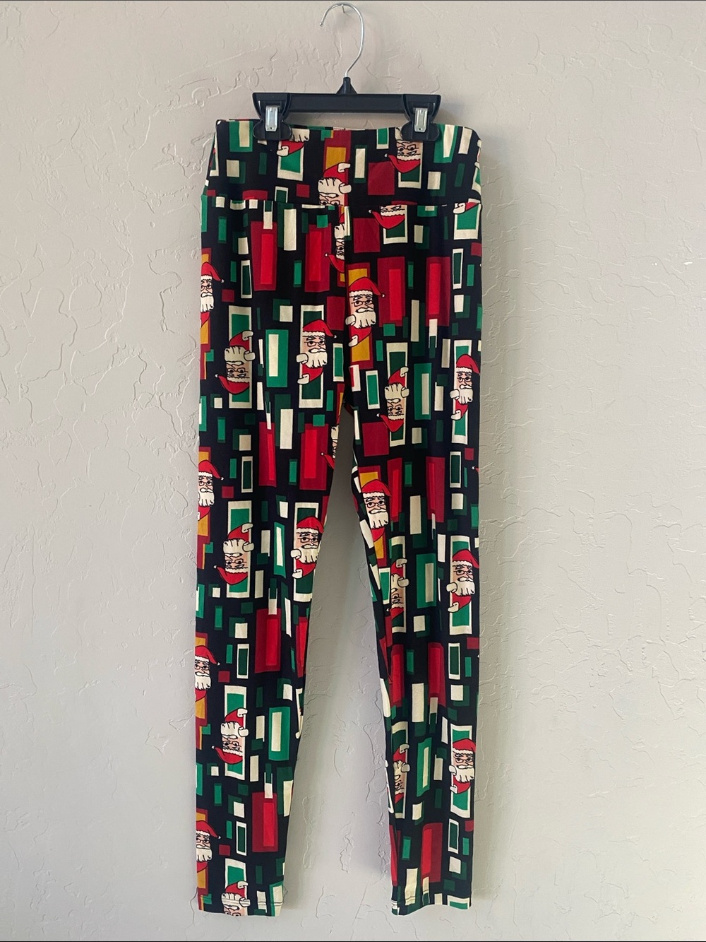 LuLaRoe Ankle Leggings Women’s One Size Santa Claus Christmas Polyester Stretch
